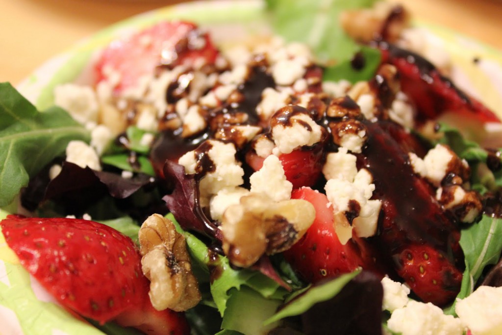 Strawberry Salad with Chocolate Balsamic Dressing