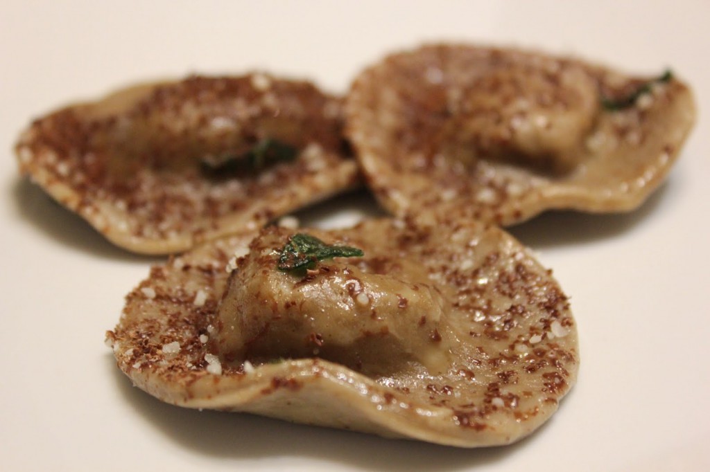 Butternut Squash Ravioli with Sage Brown Butter and Bittersweet Chocolate