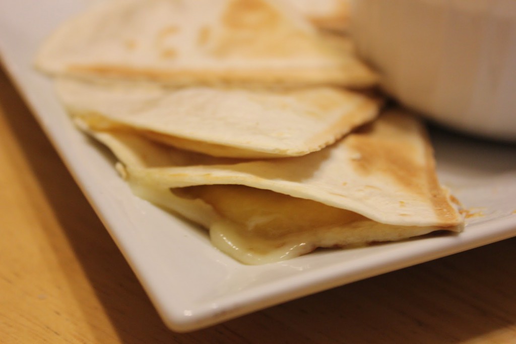 Peach and Brie Quesadillas with Lime Dipping Sauce