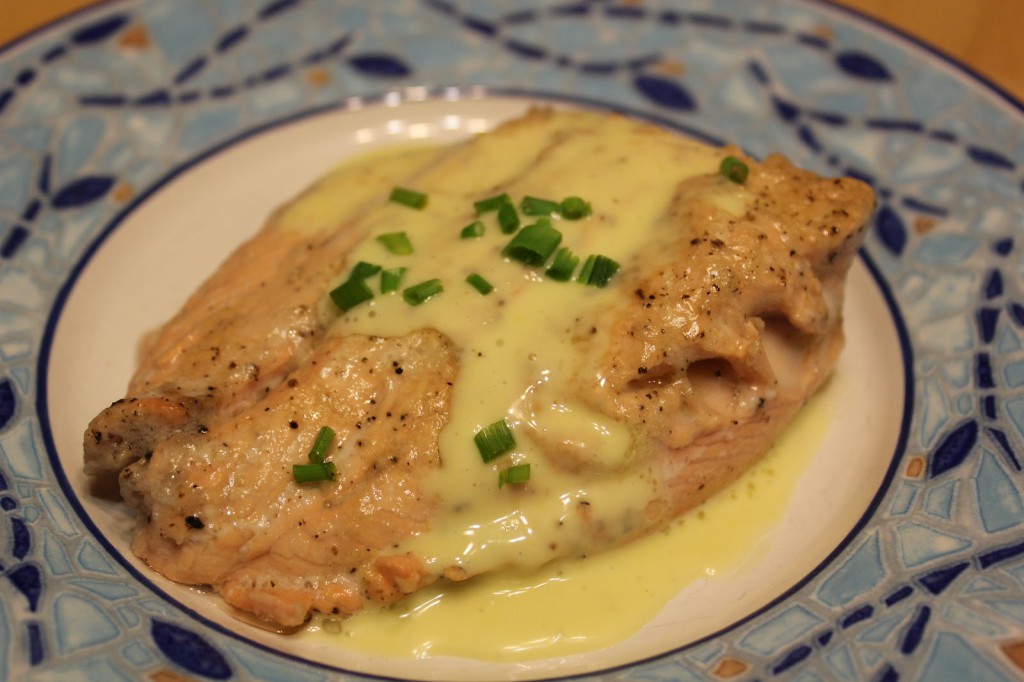 P oached Salmon in Hollandaise Sauce