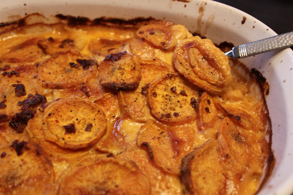 Smoked Chile Scalloped Sweet Potatoes